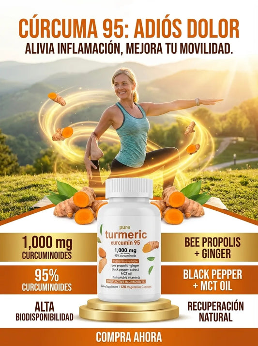 Curcumin 95™ Pure Turmeric – Curcumina Pura de Alta Biodisponibilidad (120 cápsulas)