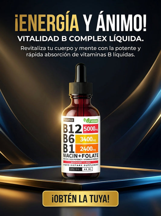 Vitamina B12 · B6 · B1 · Niacin + Folate - Revitaliza cuerpo y mente (60 ml)